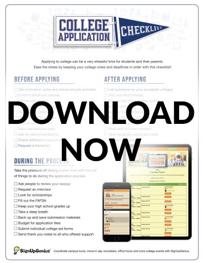 college application checklist