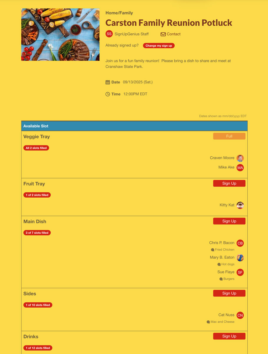 first sign up screenshot